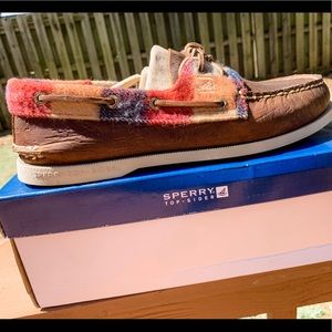 NEW Men’s Sperry Topsiders Plaid/Leather